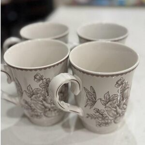 The Pioneer Woman Brown Agatha  Floral Mugs - Set of 4